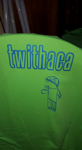 This was my first shirt. very basic single color using a single screen. it was for when I saw twiddle playing at the haunt in Ithaca a few months back. TWITHACA!!